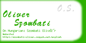 oliver szombati business card